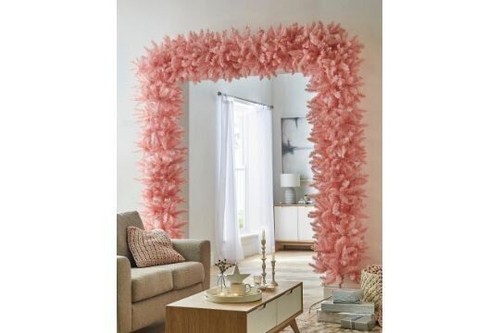 Pink christmas tree arch 8ft - tree,