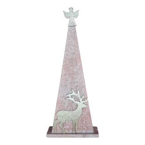 H22cm pink christmas tree gold - h22cm,