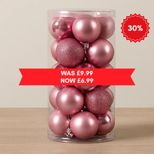 Pack pink baubles 40mm - pink,
