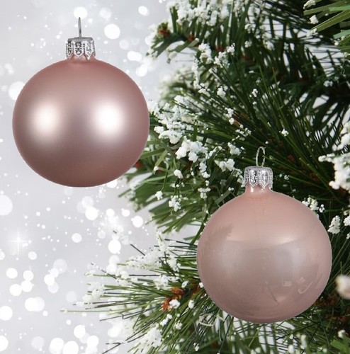 Large blush pink baubles - pink,