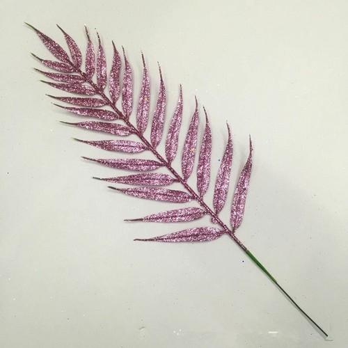 5pcs 37cm glitter fern leaf - fern,