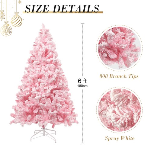 7ft snow flocked - flocked, christmas