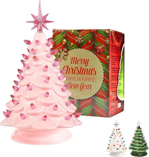 Pink ceramic christmas tree - tree, 13